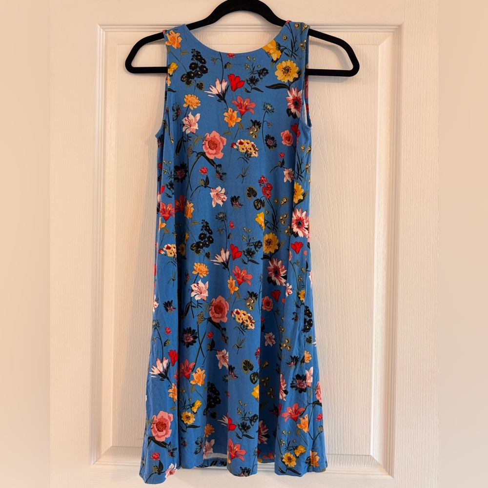 LOFT Floral Maxi Dress in Blue and Multicolor